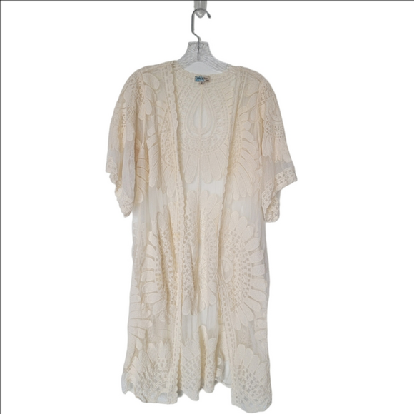 Rebellion Other - Rebellion Indie Boho Granola Girl Cream Lace Cardigan Kimono